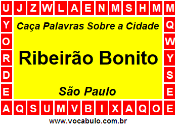 Caça Palavras Sobre a Cidade Ribeirão Bonito do Estado São Paulo