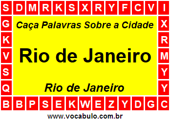 Caça Palavras Sobre a Cidade Rio de Janeiro do Estado Rio de Janeiro