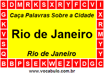 Caça Palavras Sobre a Cidade Fluminense Rio de Janeiro