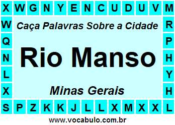 Caça Palavras Sobre a Cidade Rio Manso do Estado Minas Gerais