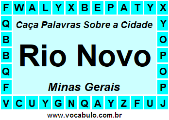 Caça Palavras Sobre a Cidade Mineira Rio Novo