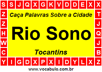 Caça Palavras Sobre a Cidade Rio Sono do Estado Tocantins