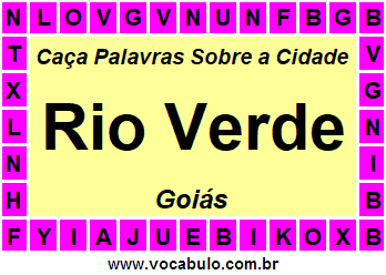 Caça Palavras Sobre a Cidade Rio Verde do Estado Goiás