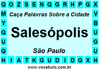 Caça Palavras Sobre a Cidade Salesópolis do Estado São Paulo