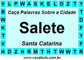 Caça Palavras Sobre a Cidade Salete do Estado Santa Catarina