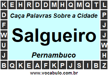 Caça Palavras Sobre a Cidade Salgueiro do Estado Pernambuco