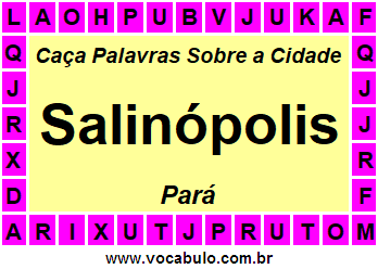 Caça Palavras Sobre a Cidade Paraense Salinópolis