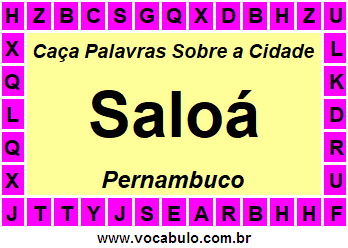 Caça Palavras Sobre a Cidade Pernambucana Saloá