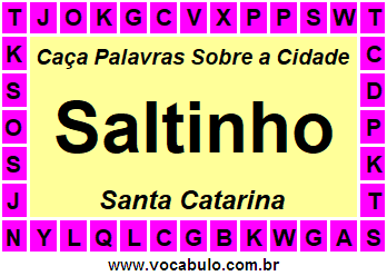 Caça Palavras Sobre a Cidade Saltinho do Estado Santa Catarina