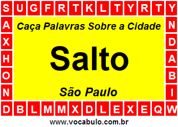 Caça Palavras Sobre a Cidade Paulista Salto