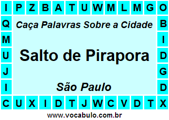 Caça Palavras Sobre a Cidade Salto de Pirapora do Estado São Paulo