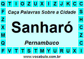 Caça Palavras Sobre a Cidade Pernambucana Sanharó