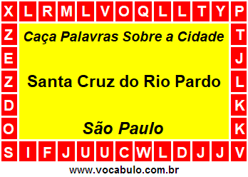 Caça Palavras Sobre a Cidade Paulista Santa Cruz do Rio Pardo