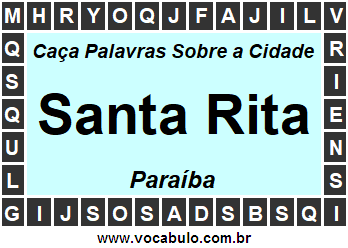 Caça Palavras Sobre a Cidade Santa Rita do Estado Paraíba