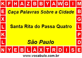 Caça Palavras Sobre a Cidade Santa Rita do Passa Quatro do Estado São Paulo