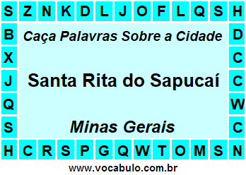 Caça Palavras Sobre a Cidade Santa Rita do Sapucaí do Estado Minas Gerais