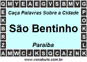 Caça Palavras Sobre a Cidade São Bentinho do Estado Paraíba