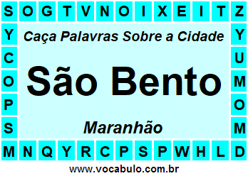 Caça Palavras Sobre a Cidade São Bento do Estado Maranhão