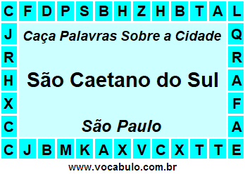 Caça Palavras Sobre a Cidade Paulista São Caetano do Sul