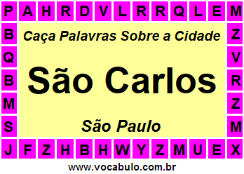 Caça Palavras Sobre a Cidade Paulista São Carlos
