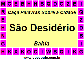 Caça Palavras Sobre a Cidade São Desidério do Estado Bahia