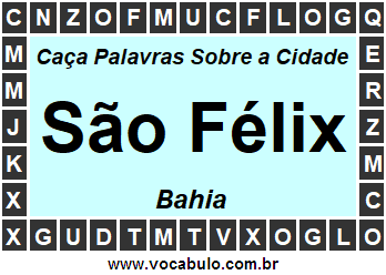 Caça Palavras Sobre a Cidade São Félix do Estado Bahia