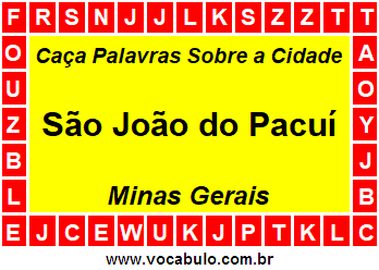 Caça Palavras Sobre a Cidade Mineira São João do Pacuí