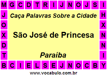 Caça Palavras Sobre a Cidade Paraibana São José de Princesa