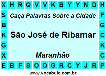 Caça Palavras Sobre a Cidade São José de Ribamar do Estado Maranhão