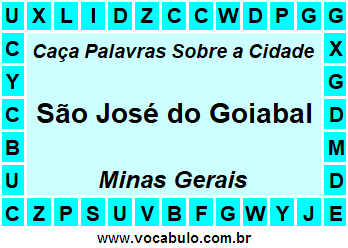 Caça Palavras Sobre a Cidade Mineira São José do Goiabal