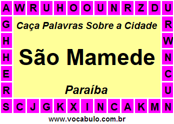 Caça Palavras Sobre a Cidade São Mamede do Estado Paraíba