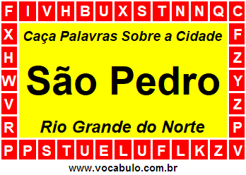 Caça Palavras Sobre a Cidade Norte Rio Grandense São Pedro