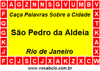 Caça Palavras Sobre a Cidade Fluminense São Pedro da Aldeia