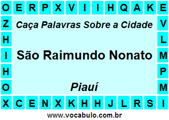 Caça Palavras Sobre a Cidade Piauiense São Raimundo Nonato