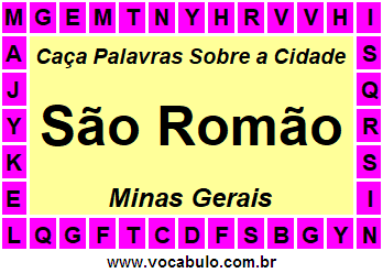 Caça Palavras Sobre a Cidade São Romão do Estado Minas Gerais