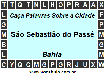 Caça Palavras Sobre a Cidade Baiana São Sebastião do Passé