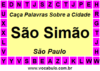 Caça Palavras Sobre a Cidade São Simão do Estado São Paulo
