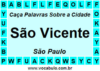 Caça Palavras Sobre a Cidade São Vicente do Estado São Paulo