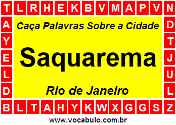 Caça Palavras Sobre a Cidade Saquarema do Estado Rio de Janeiro