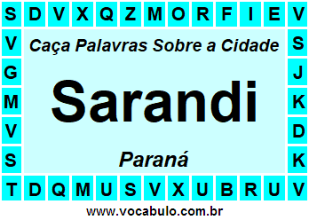 Caça Palavras Sobre a Cidade Sarandi do Estado Paraná