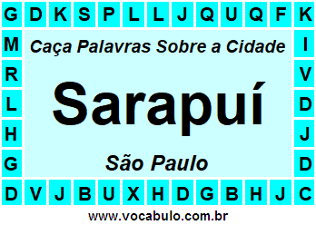 Caça Palavras Sobre a Cidade Sarapuí do Estado São Paulo
