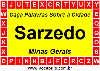 Caça Palavras Sobre a Cidade Mineira Sarzedo