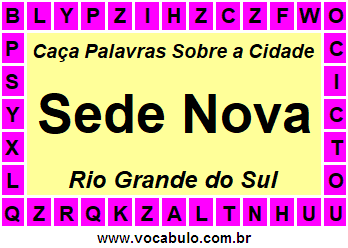 Caça Palavras Sobre a Cidade Gaúcha Sede Nova