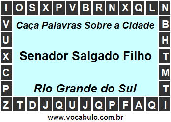 Caça Palavras Sobre a Cidade Gaúcha Senador Salgado Filho