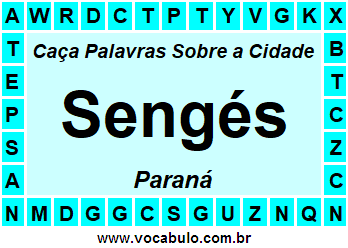 Caça Palavras Sobre a Cidade Sengés do Estado Paraná