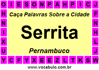 Caça Palavras Sobre a Cidade Serrita do Estado Pernambuco