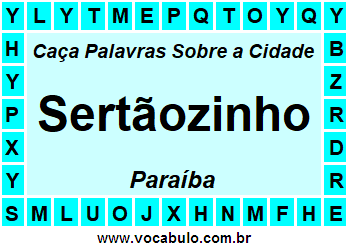 Caça Palavras Sobre a Cidade Paraibana Sertãozinho