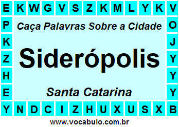 Caça Palavras Sobre a Cidade Catarinense Siderópolis