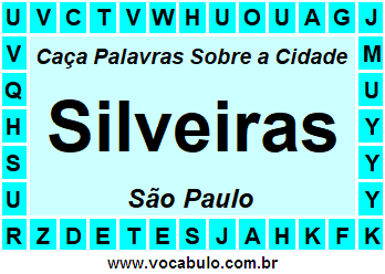 Caça Palavras Sobre a Cidade Silveiras do Estado São Paulo