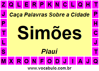 Caça Palavras Sobre a Cidade Simões do Estado Piauí